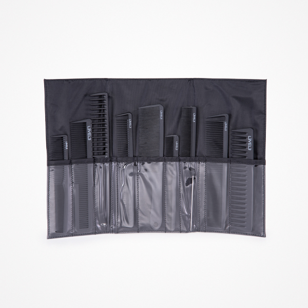 CONJUNTO DE 9 PENTES PRETOS COM ESTOJO LEVEL3