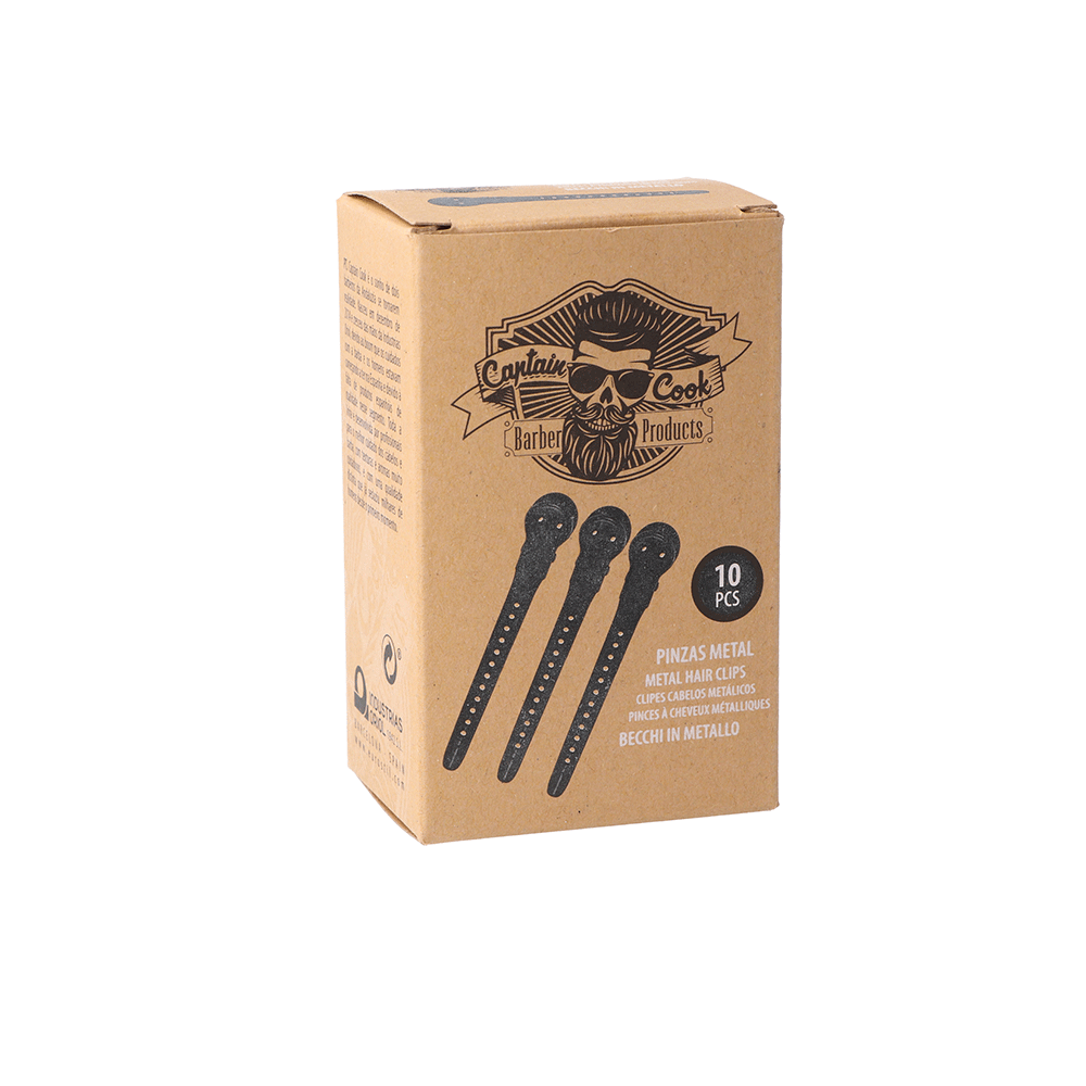 Caixa 10 pinças metálicas negras Captain Cook 07559