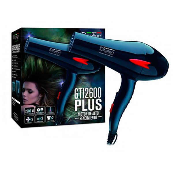 Secador de cabelo azul escuro GT12600 PLUS com embalagem preta