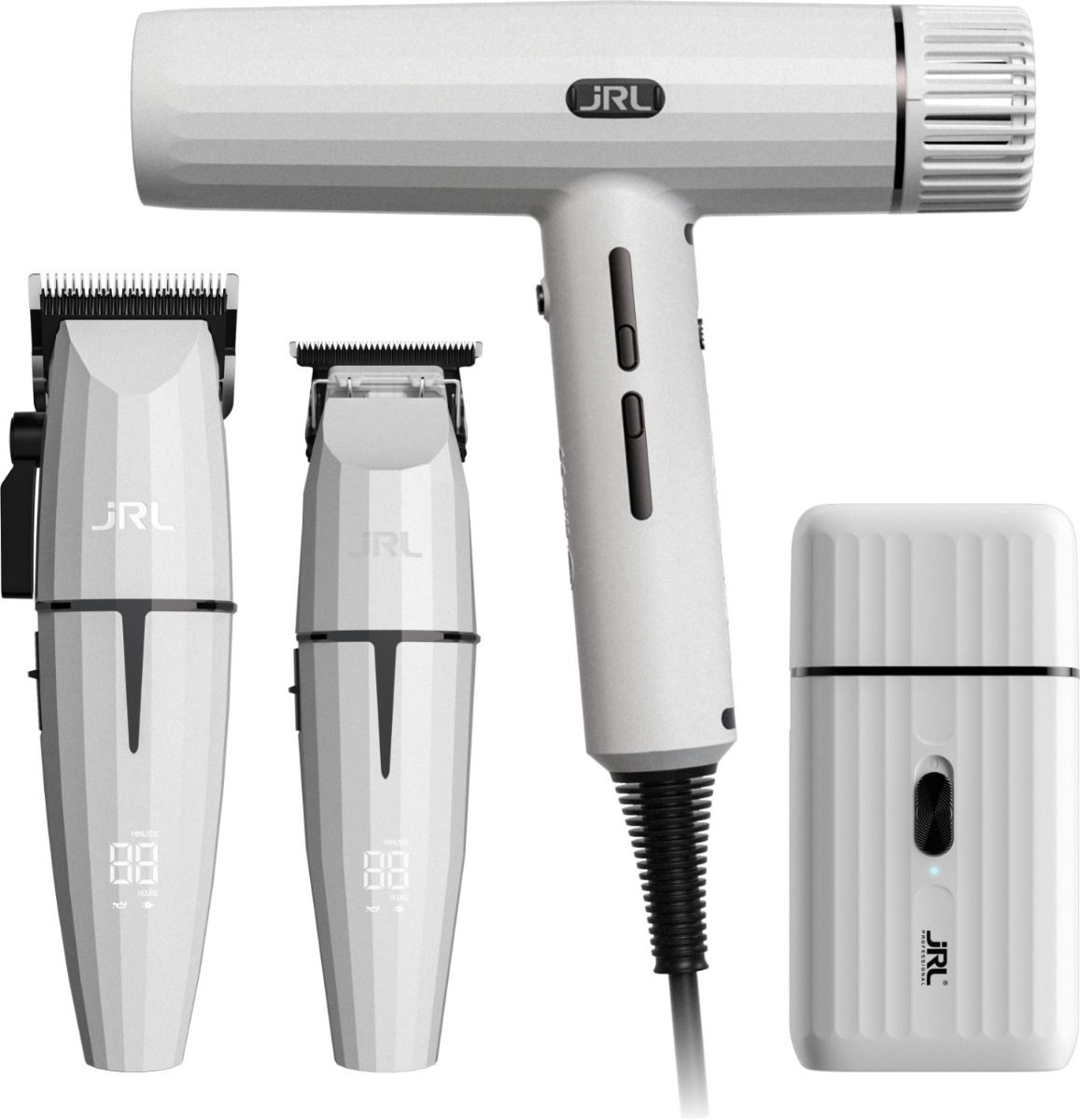 KIT GHOST ONYX  CLIPPER + TRIMMER + SHAVER BRANCO + SECADOR JRL