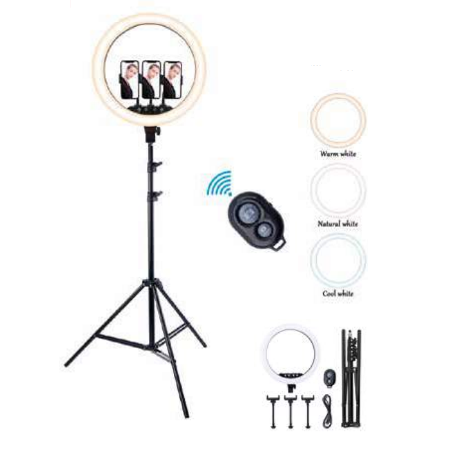 Pollié Anel de luz LED D.45 cm com tripé