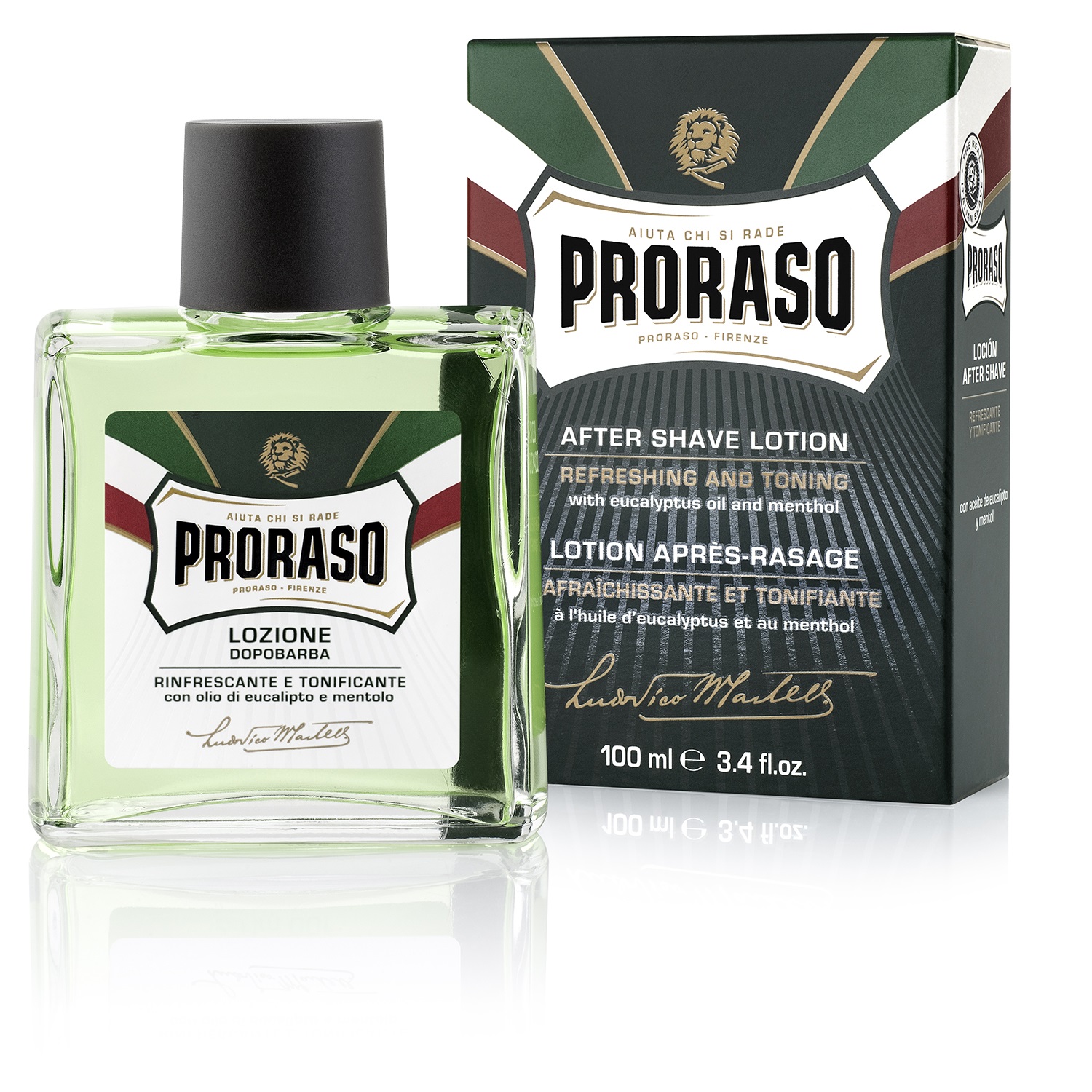 PRORASO GREEN AFTERSHAVE LOTION 100ML