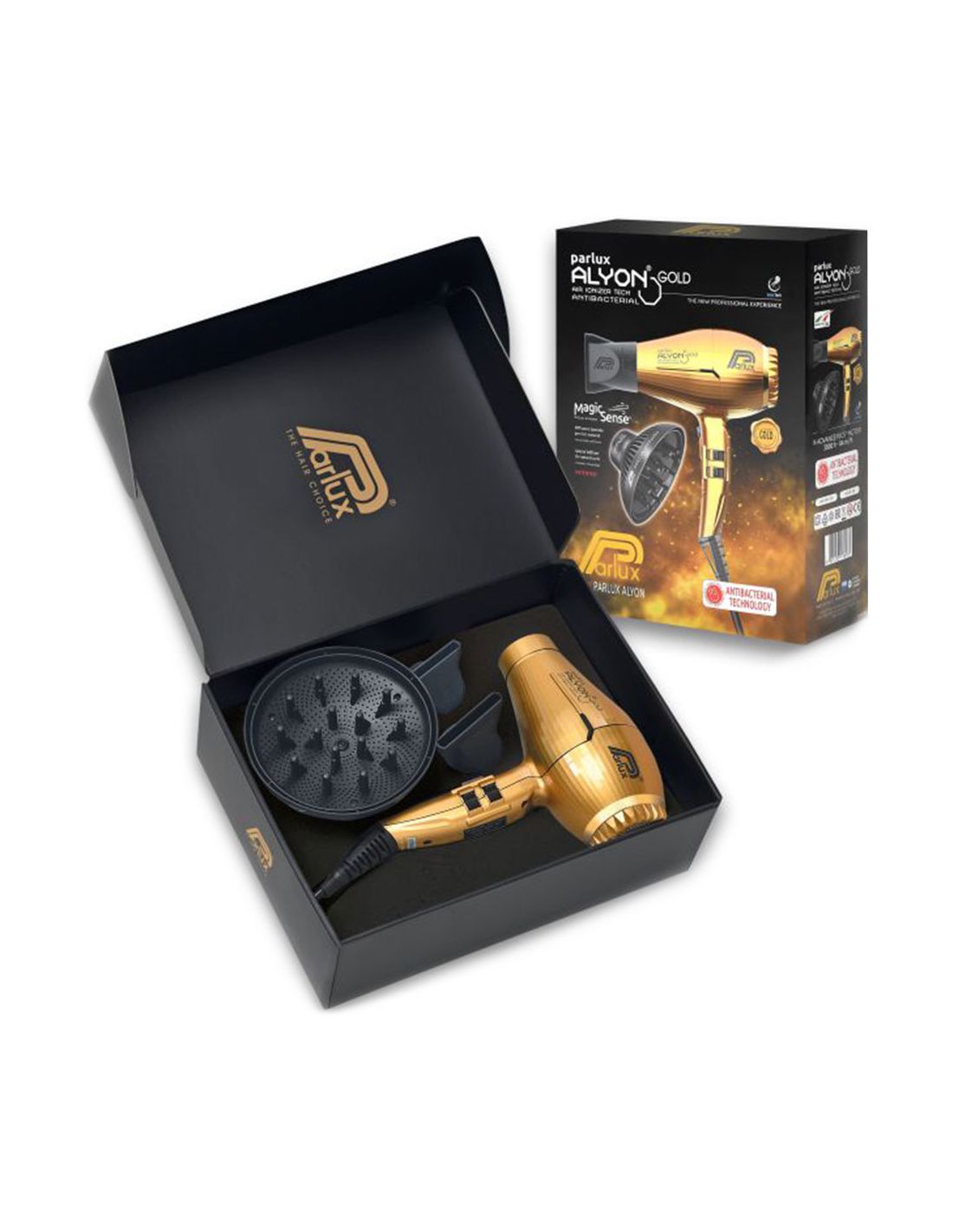 Parlux Alyon Gold Edição Limitada + Difusor - Secador de Cabelo Profissional