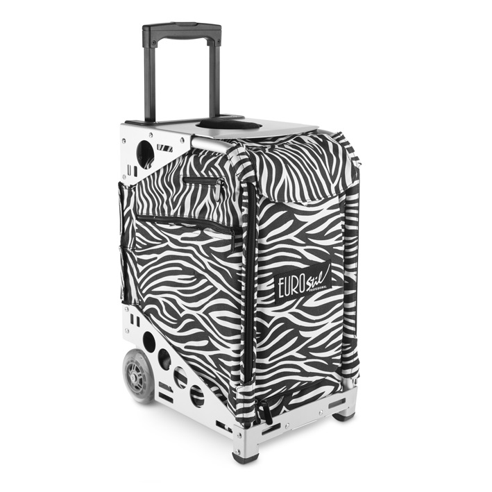 Eurostil Mala Trolley cabeleireiro com rodas Zebra