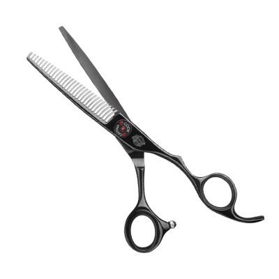 Tesoura de corte e desbaste para cabelo preta