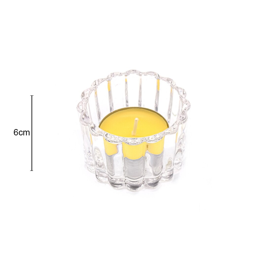 Porta Velas Vidro 6x3,5cm