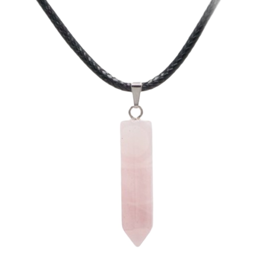 Colar Ponta - Quartzo Rosa