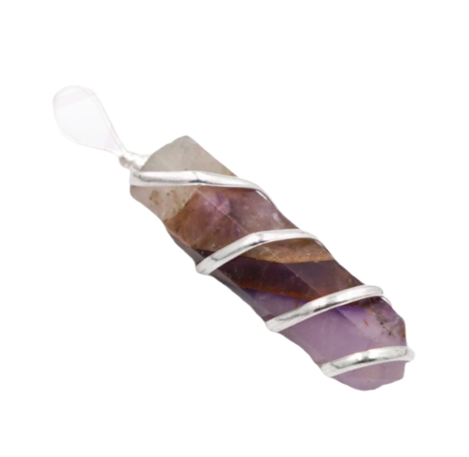 Pendente Espiral Prateada - Ametista