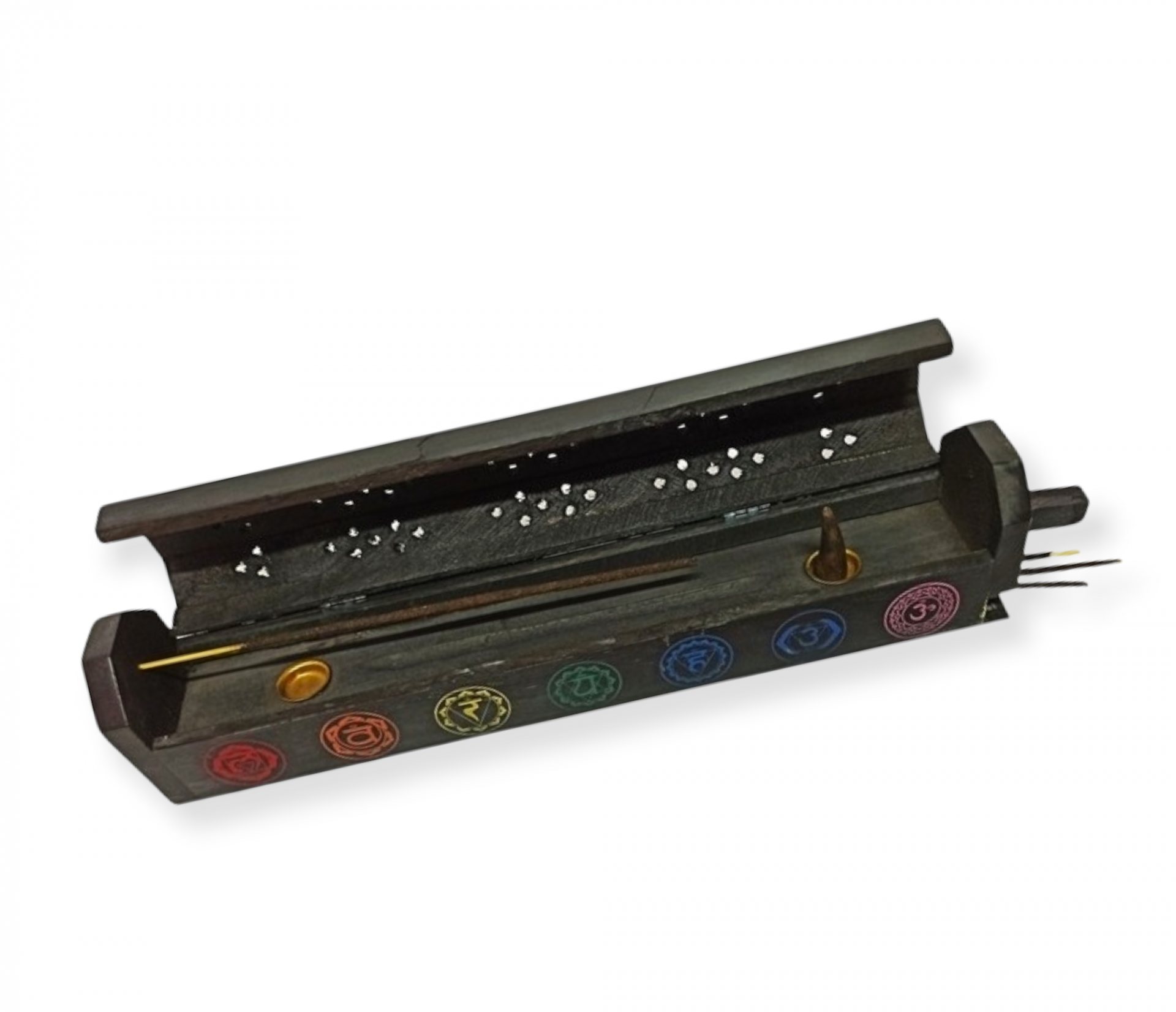 Incensário Chakras Preto 31cm