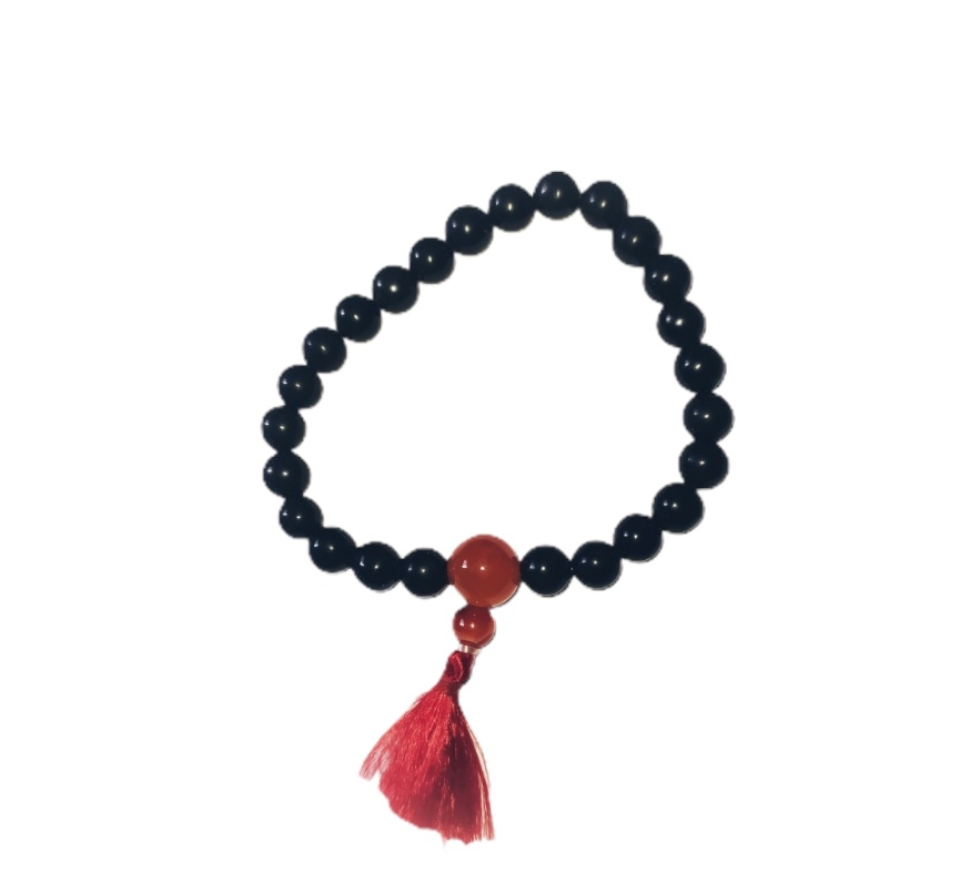 Pulseira Ágata Preta - Vermelho