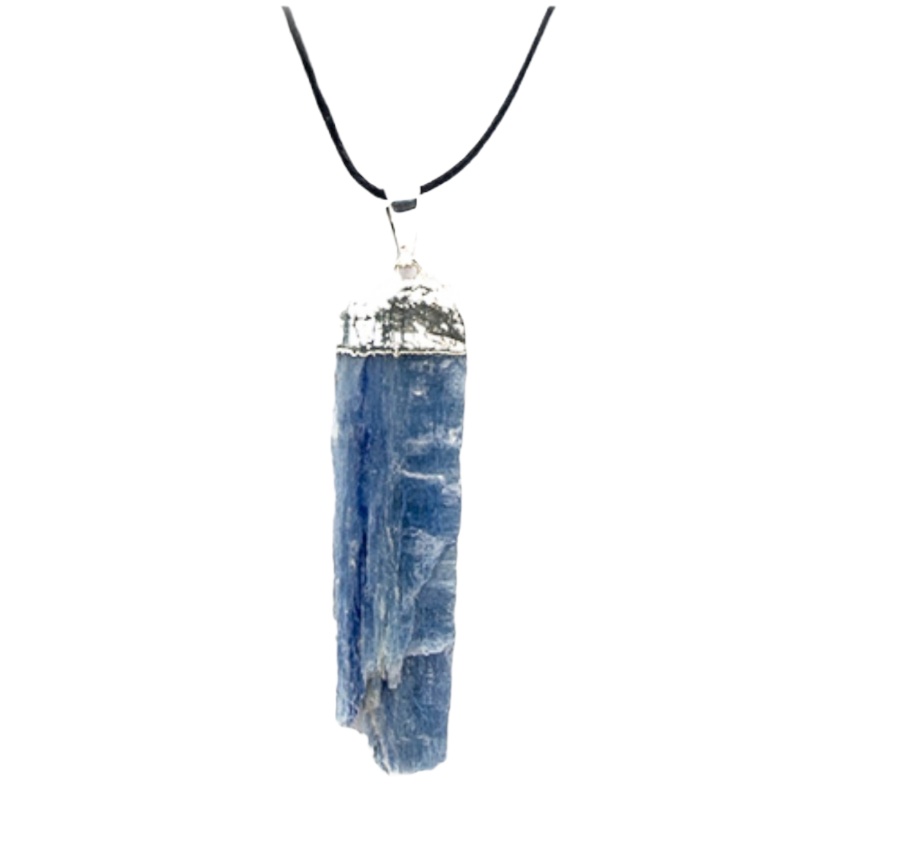 Fio com Cianita Azul Natural - Prata