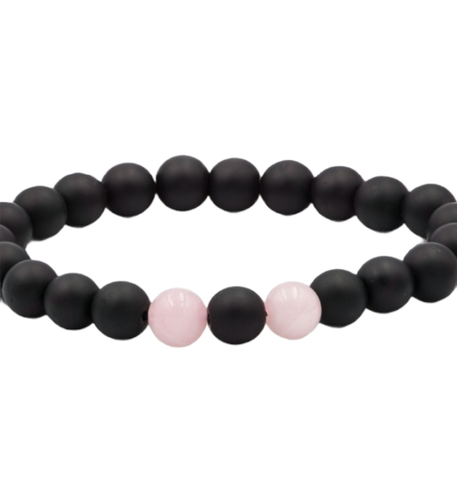 Pulseira Vulcânica - Quartzo Rosa