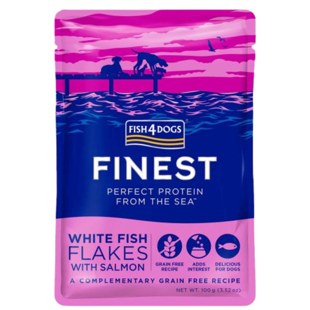 Flocos de peixe branco com salmão - Finest Fish4Dogs - 100g Flocos de peixe branco com salmão - Finest Fish4Dogs - 100g