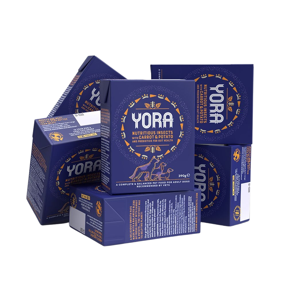 Pate de insectos com cenoura e batata para cães YORA 390 Pate de insectos com cenoura e batata para cães YORA 390