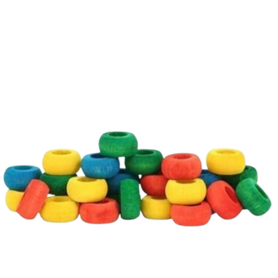 Contas redondas coloridas empilhadas