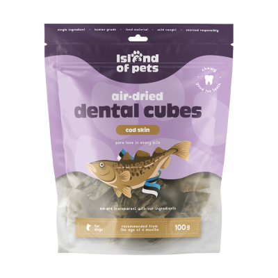 Cubos Dentais de Pele de Bacalhau 100g - Island of Pets