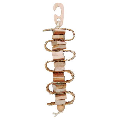 Brinquedo com palha e madeira