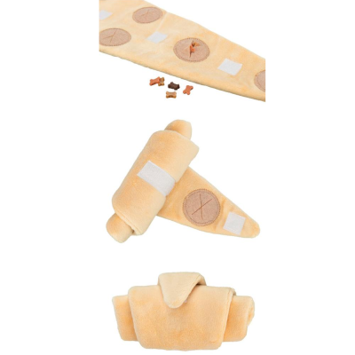 Croissant em pelucia para esconder snacks