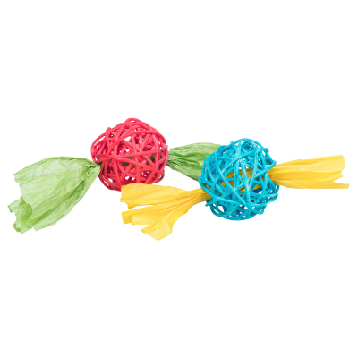 Bola colorida em fibras naturais (2 uni)