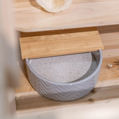 Banheira redonda para areia com plataforma