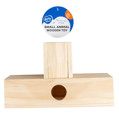 Tunel de madeira em T para hamsters anões