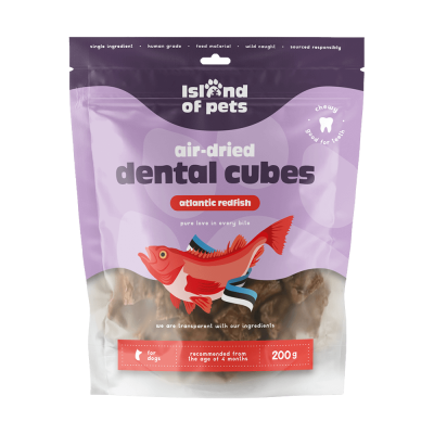 Cubos Dentais Island Sabor Peixe Vermelho 100g - Island of Pets