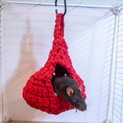 Ninho Vermelho em crochet para roedores