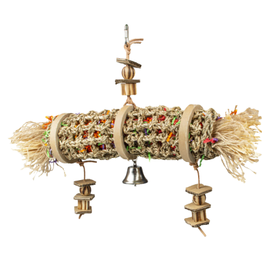 Burrito em corda de algas com papel colorido para shredding