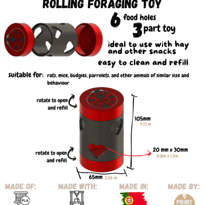Joaninha Rolling Foraging Toy