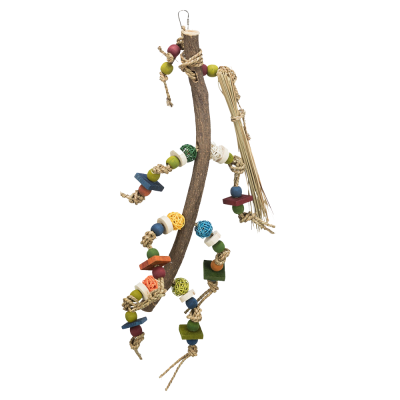 Brinquedo em madeira natural e corda de algas