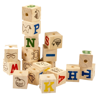 Cubos de madeira para roer