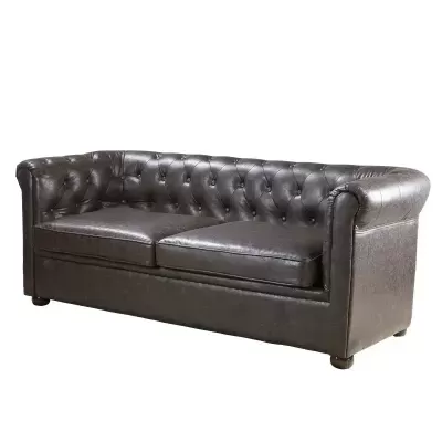 BANCO DE ESPERA BARBERSHOP 3 LUGARES CASTANHO