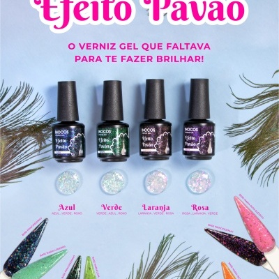 INOCOS VERNIZ GEL Azul 15ml - Coleção Efeito Pavão