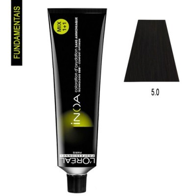 Tubo preto de coloração capilar com padrão de cor castanho escuro 5.0