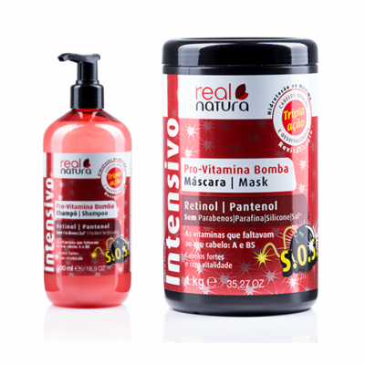 Real Natura Pro-Vitamina Bomba Sh 500 ml + Mascara 1 kg
