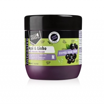 REAL NATURA MÁSCARA SUPER HAIR FOOD AÇAÍ E LINHO 500ML