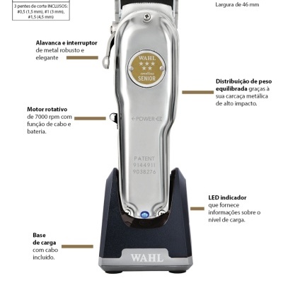 WAHL MAQUINA DE CORTE SENIOR CORDLESS METAL EDITION