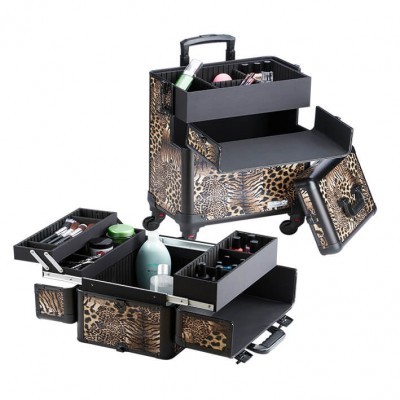 Eurostil Mala Trolley 4 corpos LEOPARDO