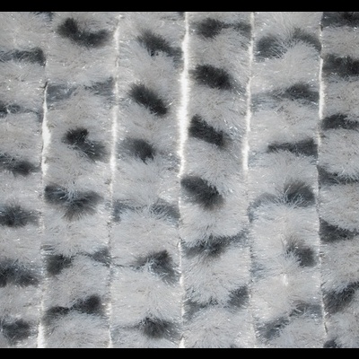 CORTINA DE PELO BRANCO E CINZA TIGRADO  56X205