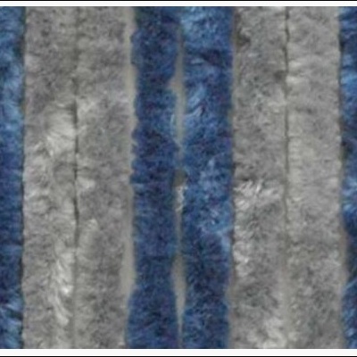 CORTINA DE PELO AZUL E CINZA  56X205