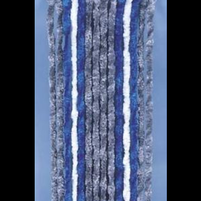 CORTINA DE PELO AZUL, CINZA E BRANCA  56X205
