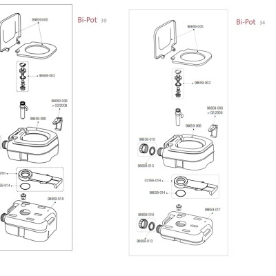 Bomba autoclismo sanita Fiamma Bi-Pot 34 e Bi-Pot 39 - Refª 98659-001