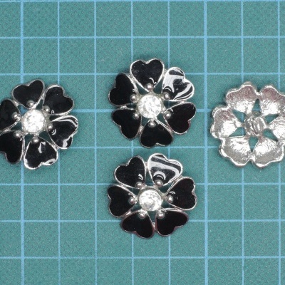 Botão de Pé Metálico Flor 24mm