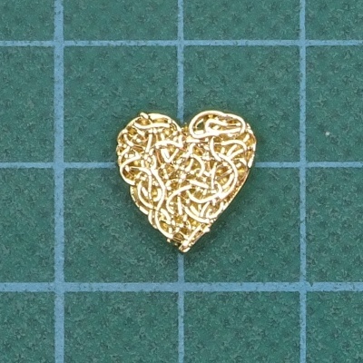Botão de Pé Metálico Coração 12mm OR Textura
