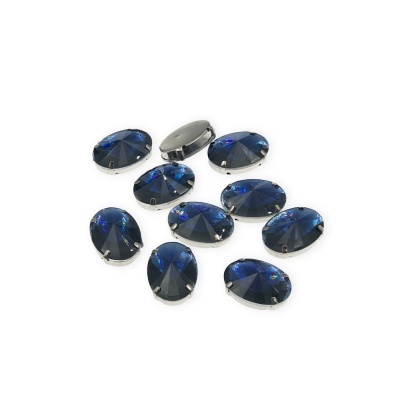 Pedra Oval 25mm x 18mm com Base Metálica e Garras