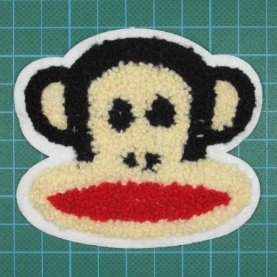 Emblema Macaco 8cm x 7cm Bordado com ponto Argola sobre Feltro