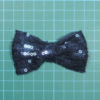 Laço Tule com Lantejoulas 4x7cm