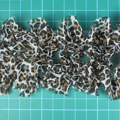 Fita Tule com Bordado Musseline Leopardo 6cm