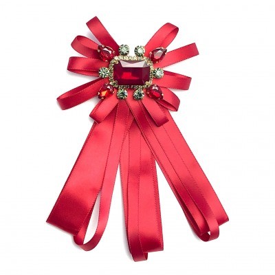 Pregadeira Laço c/Pedra 15cm Vermelho