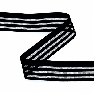 Elástico 25mm Preto com Transparência